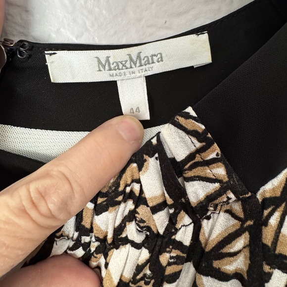 MaxMara Black and White Sheath Dress WITH BOX. Peter Pan Collar. Size 44 US 10. - Picture 7 of 17